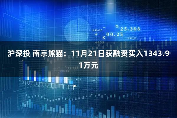 沪深投 南京熊猫:11月21日获融资买入1343.91万元